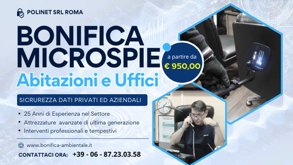Scopri il nostro servizio di bonifiche ambientali da microspie in abitazioni e uffici