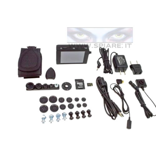 Kit completo microcamera spia a bottone Full HD con mini DVR Wi-Fi e accessori (coperture mimetiche)