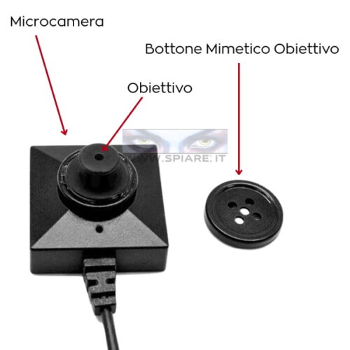 Microcamera spia con bottone mimetico
