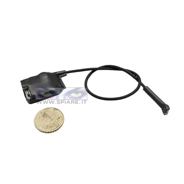 Mini registratore spia con microfono esterno ottofonico Knowles, design compatto e discreto per registrazioni professionali.