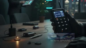 Rilevatore di microspie professionale che individua cimici GPS e dispositivi spia nascosti in ufficio o auto — Spiare.it